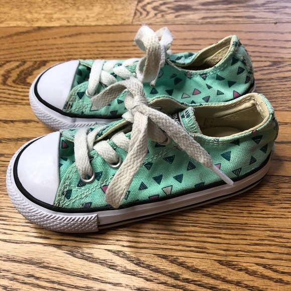 Converse Chuck Taylor All Star Sneakers Low Top Mint Triangles - Picture 2 of 7